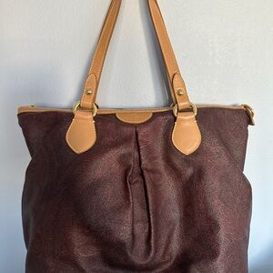 ETRO - Made in Italy - Paisley Canvas and Leather Shoulder Bag Purse - NWOT